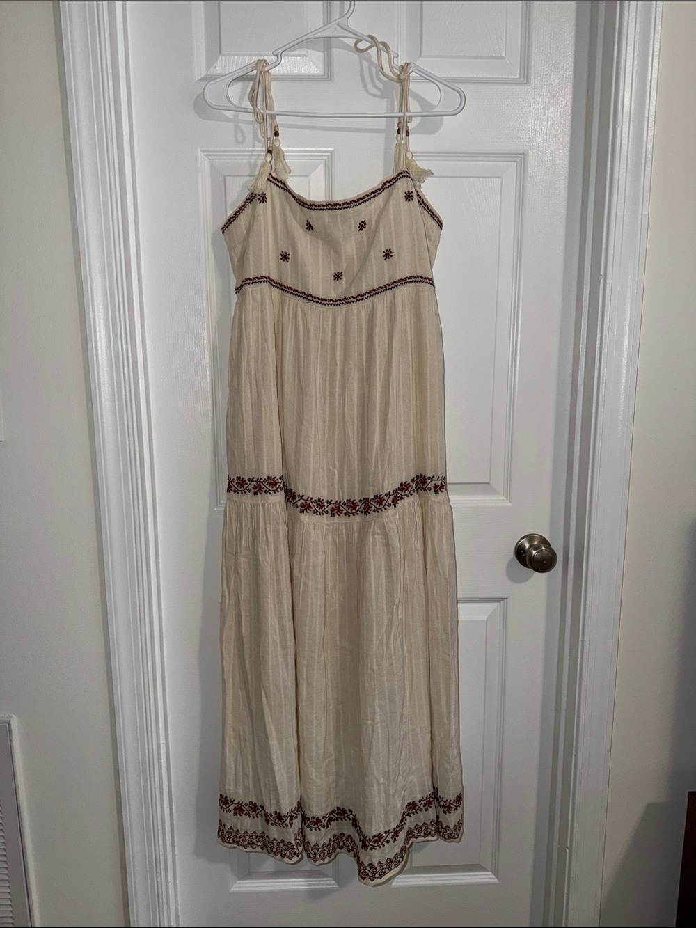 AE Empire Waist Embroidered Midi Dress